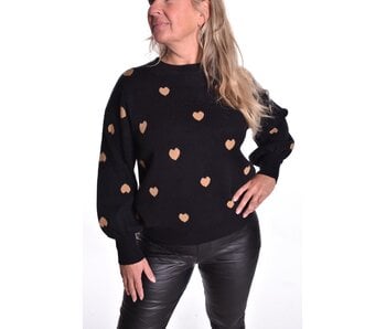 Trui Hartjes - Zwart/Camel