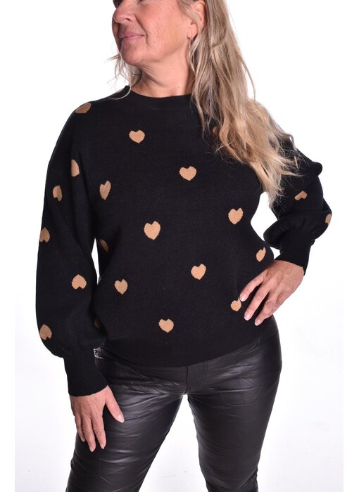 Trui Hartjes - Zwart/Camel