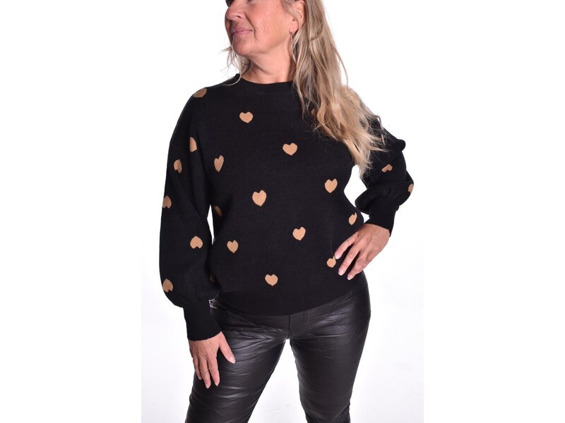 Trui Hartjes - Zwart/Camel