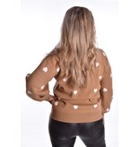 Trui Hartjes - Camel/Roomwit