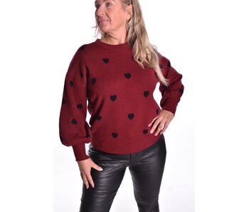 Trui Hartjes - Bordeaux/Zwart