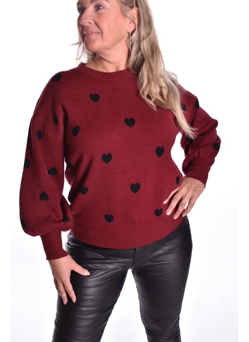 Trui Hartjes - Bordeaux/Zwart