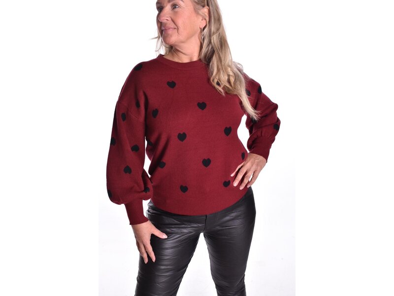 Trui Hartjes - Bordeaux/Zwart