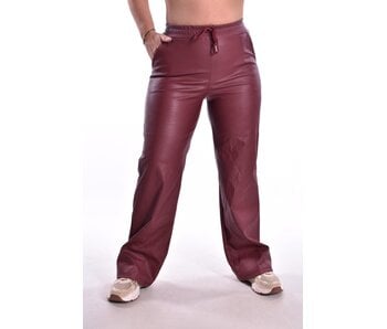 Leatherlook Broek Amy - Bordeaux