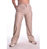 Leatherlook Broek Amy - Beige