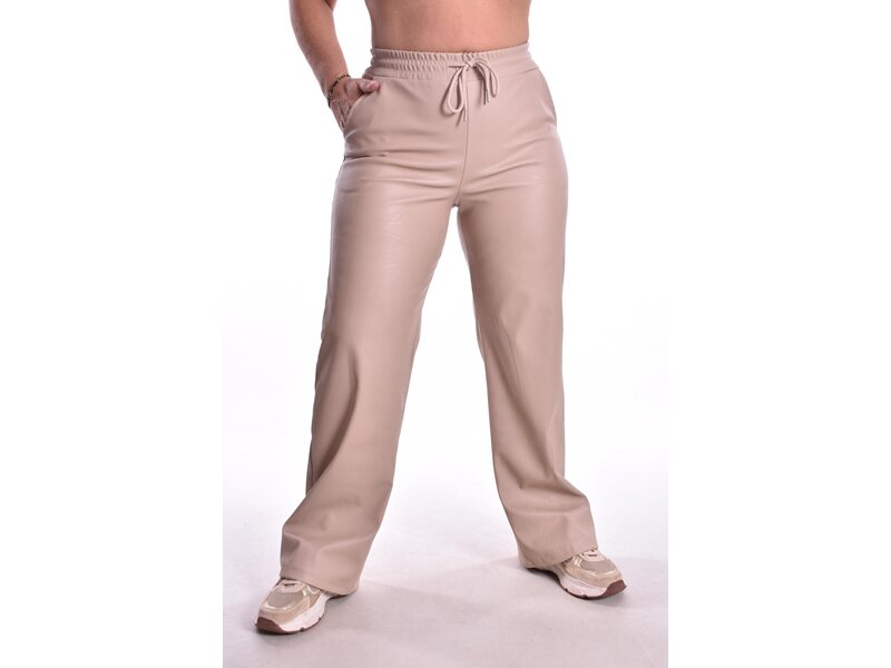 Leatherlook Broek Amy - Beige