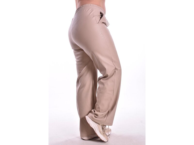 Leatherlook Broek Amy - Beige