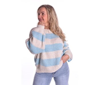 Trui Mollie - Beige/Blauw