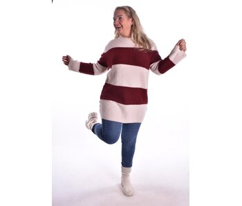 Trui Norah - Beige/Bordeaux