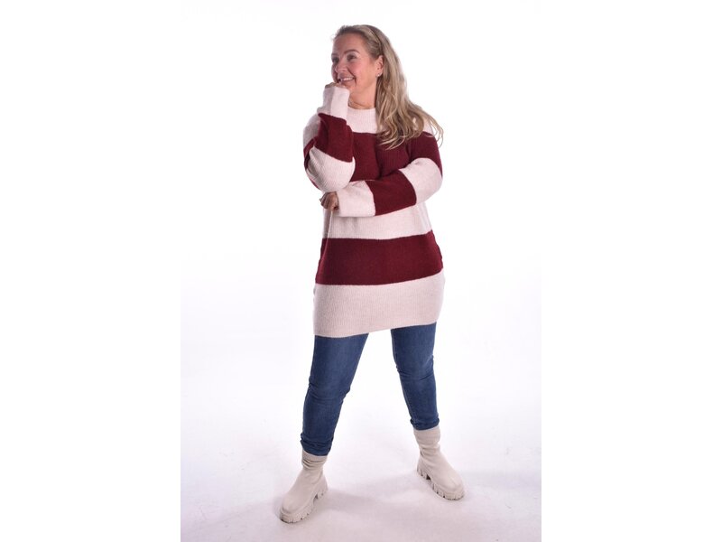 Trui Norah - Beige/Bordeaux