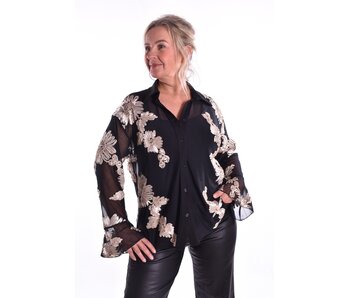 Blouse Abigail Zwart/Champagne