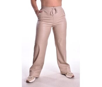 Leatherlook Broek Amy - Beige