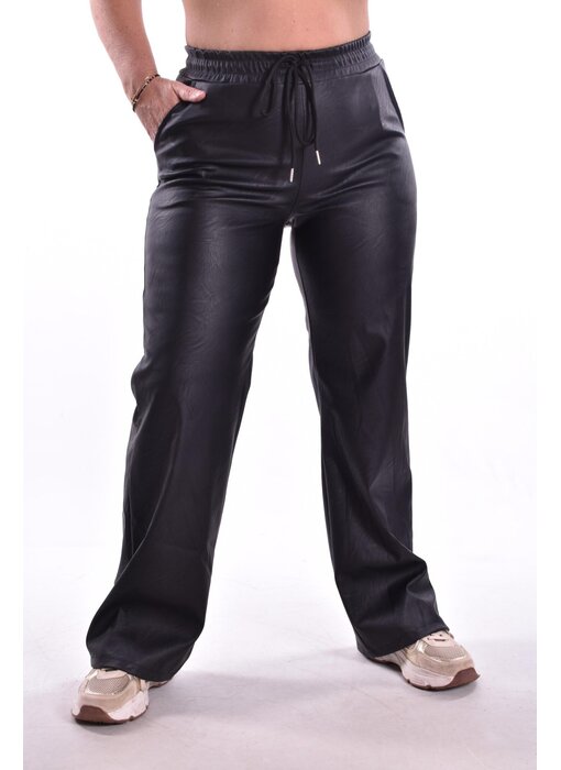 Leatherlook Broek Amy - Zwart