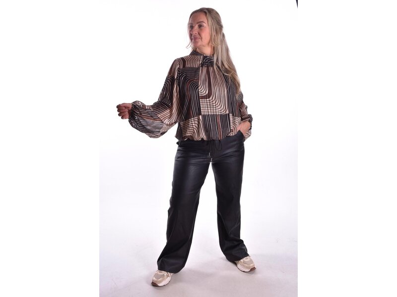 Leatherlook Broek Amy - Zwart