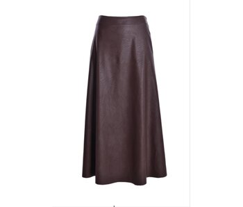 Leatherlook Rok - Choco