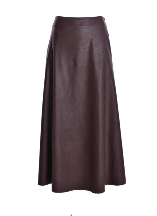 Leatherlook Rok - Choco