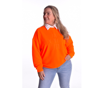 Sweater La Dolce Vita van Mooij - Fluor Oranje