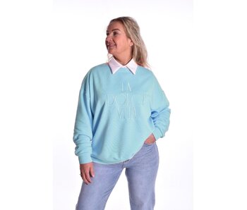 Sweater La Dolce Vita van Mooij - Aqua