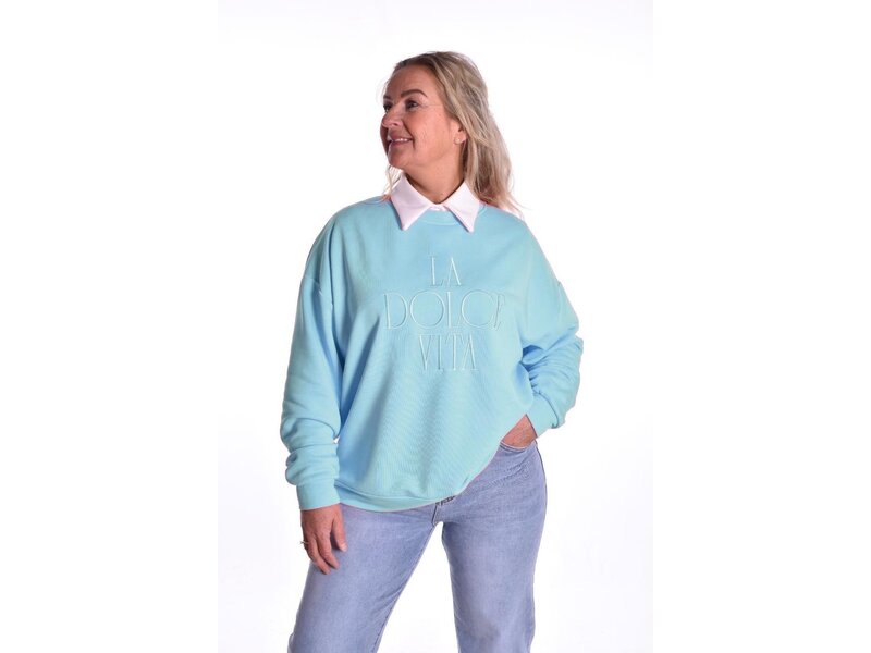 Sweater La Dolce Vita van Mooij - Aqua