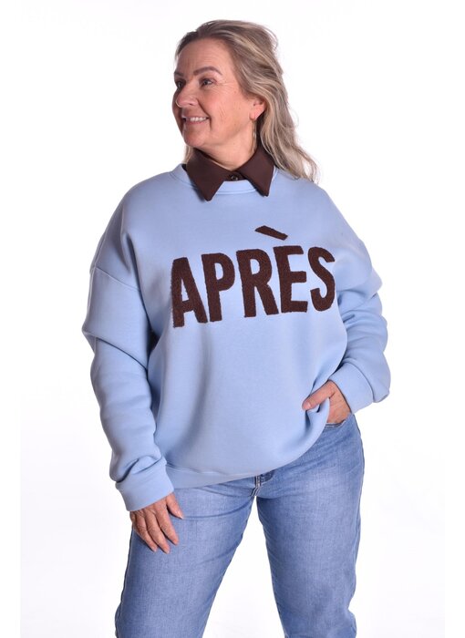 Sweater Aprés van Mooij - Blauw met Choco