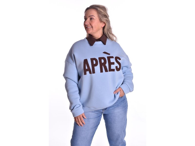 Sweater Aprés van Mooij - Blauw met Choco