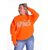 Sweater Aprés van Mooij - Fluor Oranje met Beige