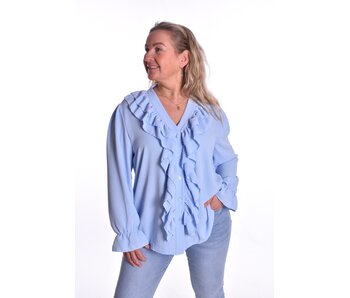 Blouse Happy Days  - Lichtblauw