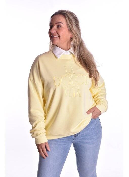 Sweater La Dolce Vita van Mooij - Zacht Geel