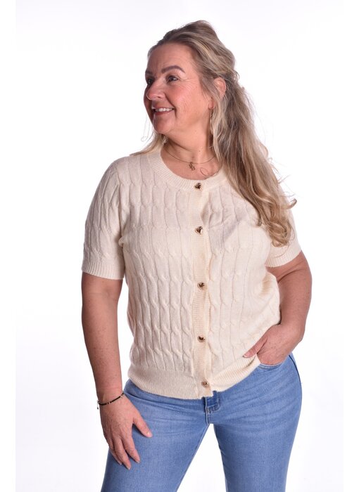 Vestje Hartjes Knoopjes - Créme