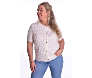 Vestje Hartjes Knoopjes - Roomwit