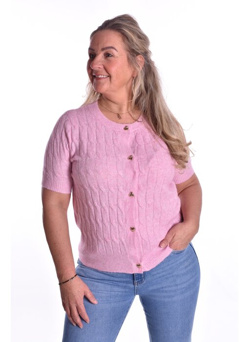 Vestje Hartjes Knoopjes - Roze