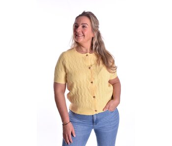 Vestje Hartjes Knoopjes - Zacht Geel