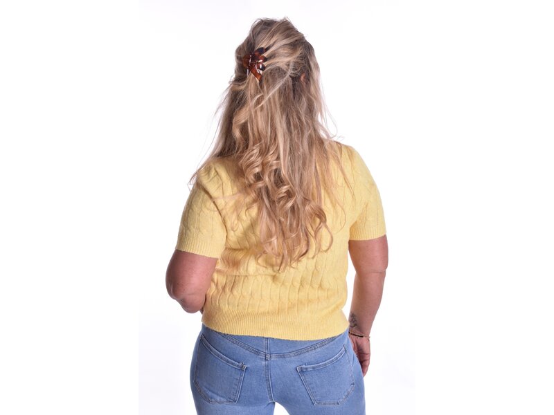 Vestje Hartjes Knoopjes - Zacht Geel