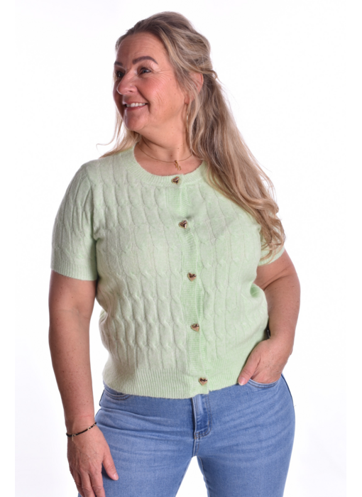 Vestje Hartjes Knoopjes - Appeltjes Groen