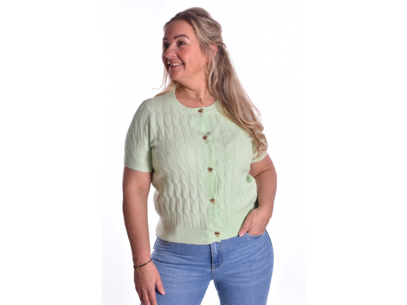 Vestje Hartjes Knoopjes - Appeltjes Groen