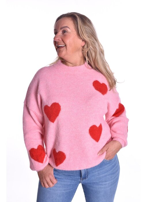 Trui Love - Roze Met Rood