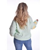 Trui Love - Appelgroen Met Zachtgeel