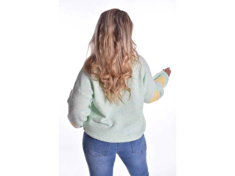 Trui Love - Appelgroen Met Zachtgeel