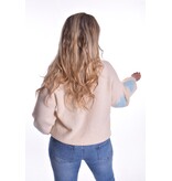 Trui Love - Beige Met Lichtblauw