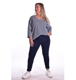 Badstof Top Streep -  Donkerblauw