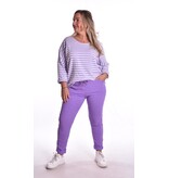 Badstof Top Streep - Lila