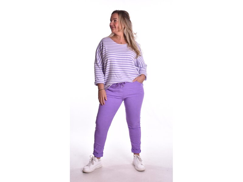 Badstof Top Streep - Lila