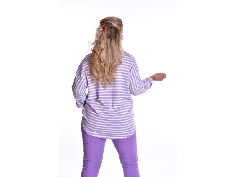 Badstof Top Streep - Lila