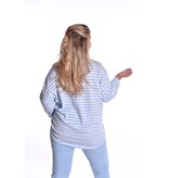 Badstof Top Streep -  Lichtblauw