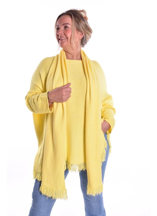 Trui Met Sjaal - Zacht Geel