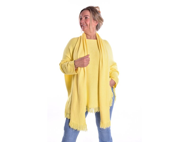 Trui Met Sjaal - Zacht Geel