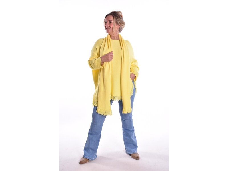 Trui Met Sjaal - Zacht Geel