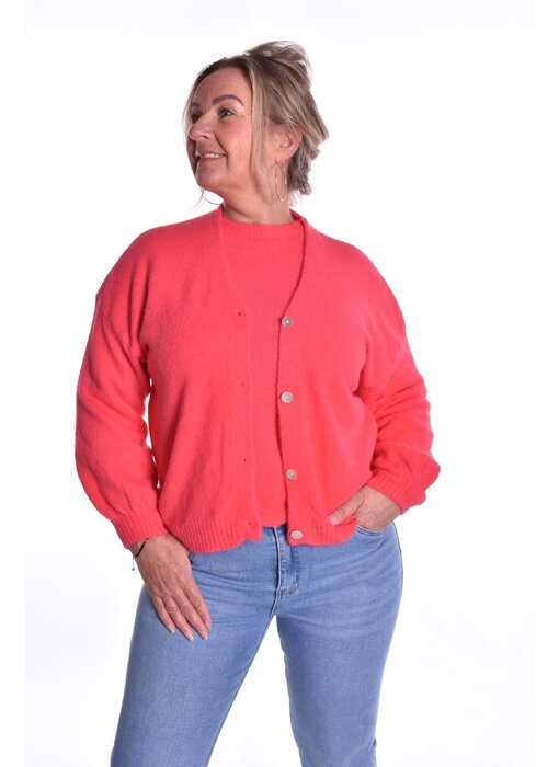 Gebreid Vest Fabi - Koraal