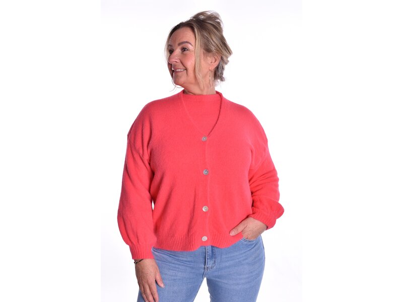 Gebreid Vest Fabi - Koraal