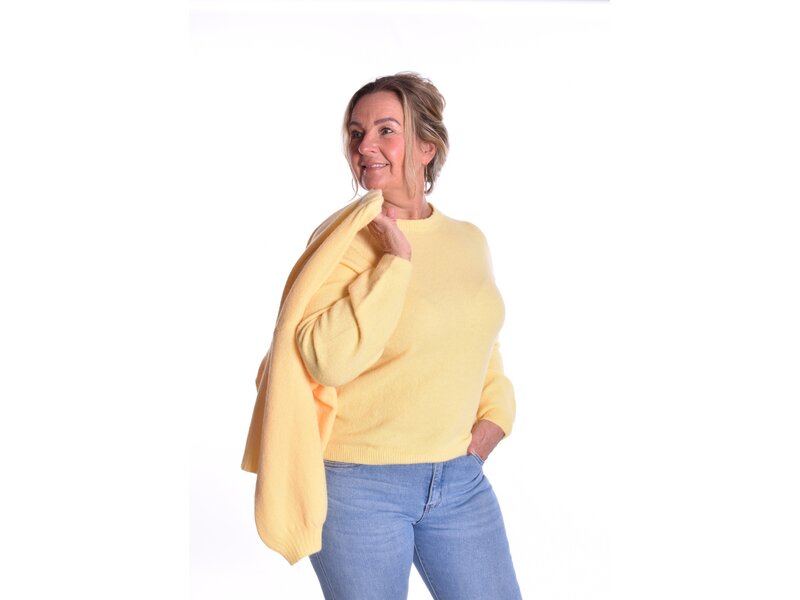Gebreid Vest Fabi - Zacht Geel